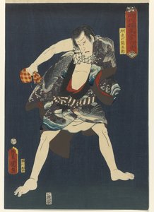 Herec Ichikawa Kodanji IV jako Subashiri no Kumagoro, ze série Thieves in Designs of the Times, 1859 (barevný dřevotisk)
